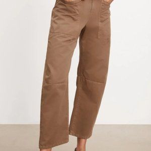 Velvet navy barrel pants